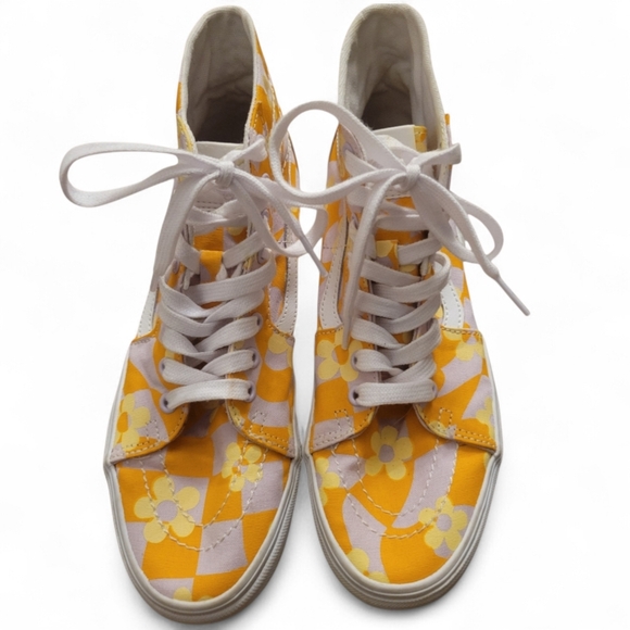 Vans Shoes - Vans Yellow and White Floral High-Top Sneakers